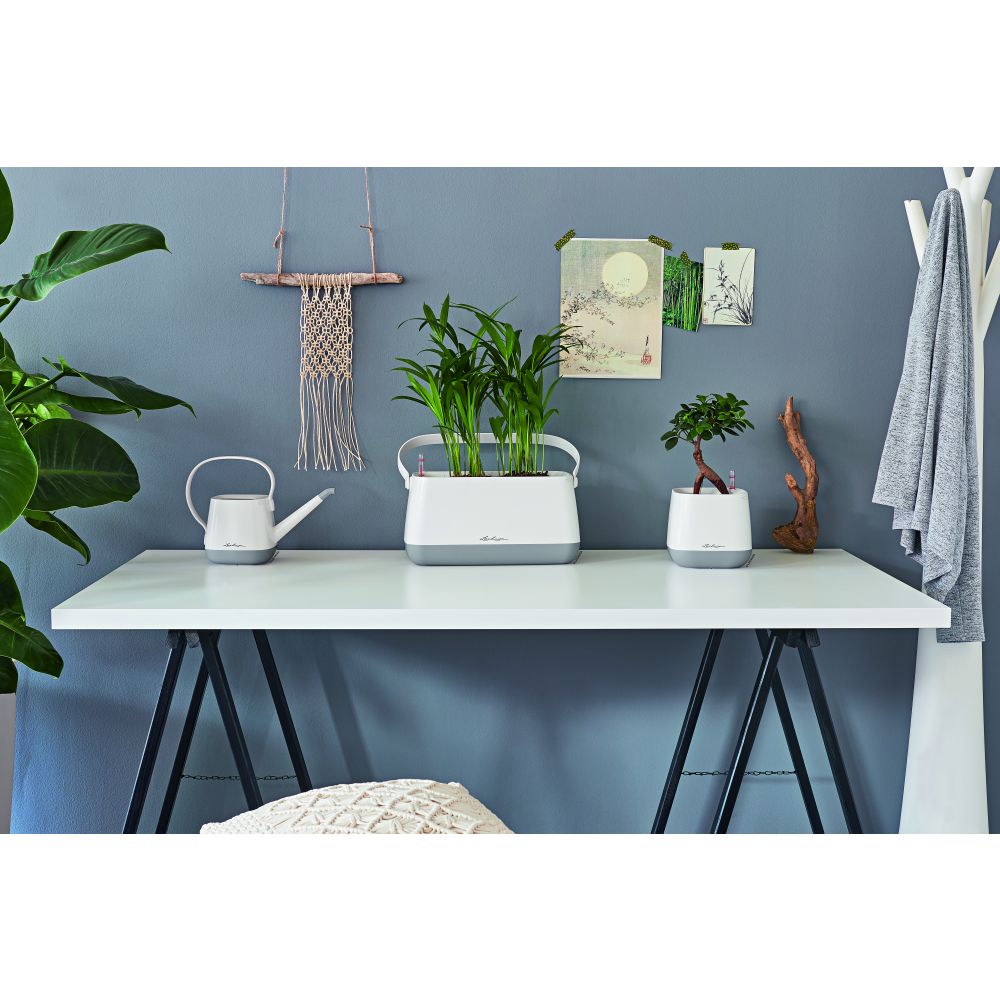 Stropitoare Lechuza YULA, 1,7 l capacitate, Alb/Gri, Protectie anti-picurare, Plastic de inalta calitate