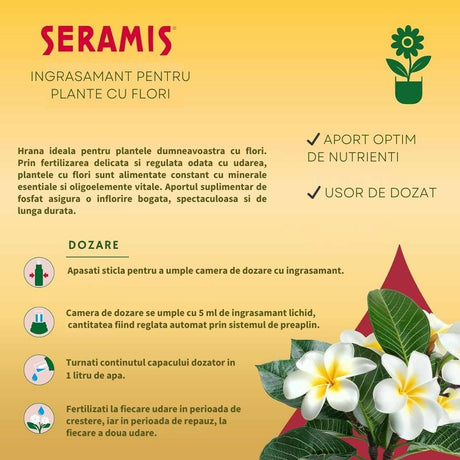 Ingrasamant lichid SERAMIS pentru plante cu flori, nutrite vitala cu dozare precisa, 500 ml