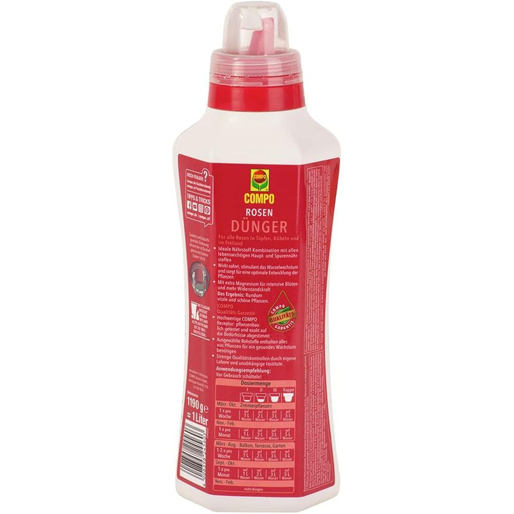 Ingrasamant lichid COMPO pentru trandafiri, flori intense si crestere sanatoasa, 1 l