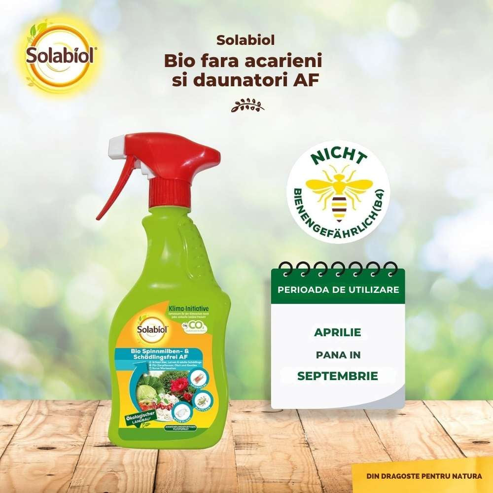 Spray insecticid organic SOLABIOL gata de utilizat, impotriva acarienilor si daunatorilor, 500 ml