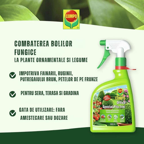 Fungicid concentrat COMPO Ortiva Special Pilz-frei AF pentru plante ornamentale si legume, 1 l