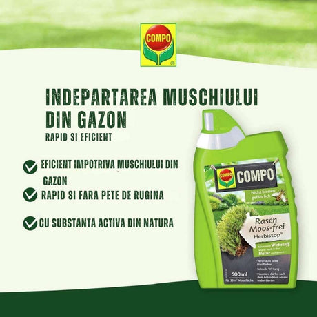 Erbicid spray COMPO pentru buruieni din gazon, Banvel Quattro Transparent, 1 l