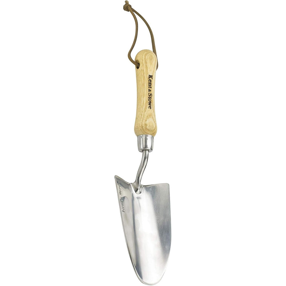 Lopatica gradina KENT & STOWE din inox pentru plantare si repicare, maner lemn frasin, 33.5 cm garantie 15 ani