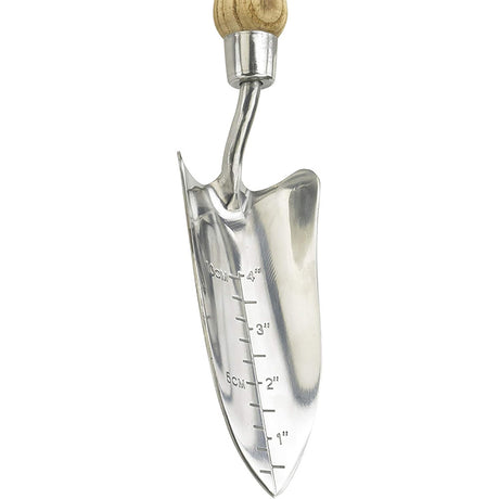 Lopatica de plantare KENT & STOWE din otel inoxidabil, pentru plantare si repicare, maner din lemn de frasin, 32.5 cm, 15 ani de garantie