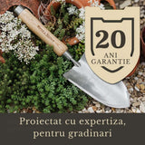 Lopata manuala multifunctionala KENT & STOWE din inox, maner din lemn de frasin, 32 cm, 15 ani de garantie