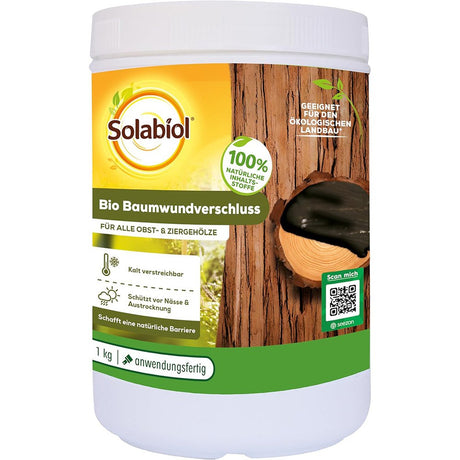 Vopsea trunchi arbori Solabiol, vopsea alba pentru protectie organica, 1 kg