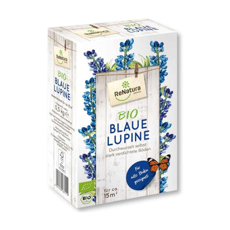 Seminte lupin albastru organic pentru ingrasamant verde RENATURA, Lupinus angustifolius, 0.5 kg pentru 15 m²