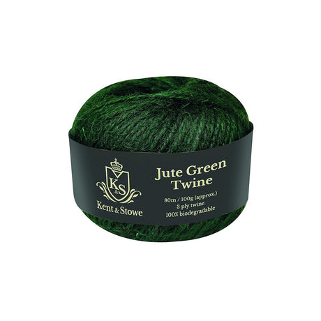 Sfoara gradina KENT & STOWE din iuta naturala, legare plante si elemente gradina, 80 m, verde inchis