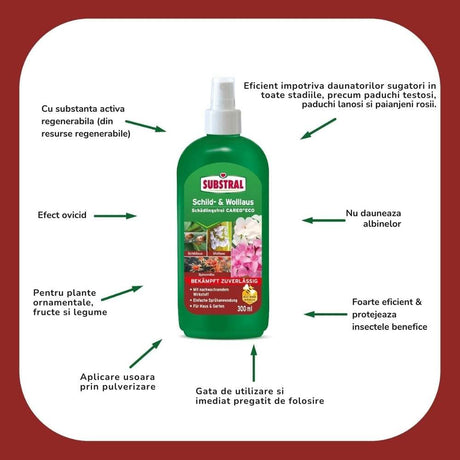 Spray Organic impotriva daunatorilor SUBSTRAL Careo Eco, protectie pentru plante ornamentale, 300 ml