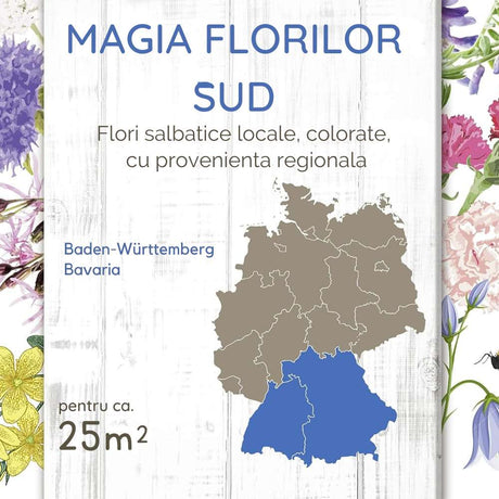 Seminte flori salbatice pentru regiunea Germania Sud RENATURA, mix anual si peren, 0.275 kg pentru aprox. 25 m²