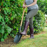 Lopata cu varf rotund KENT & STOWE din otel carbon negru, maner lung, unealta profesionala gradina, Garantie de 15 ani