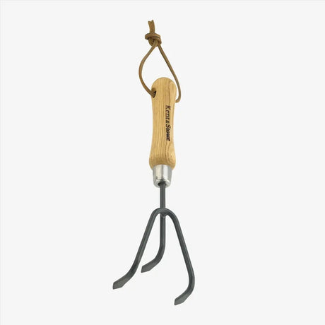 Cultivator de mana KENT & STOWE cu 3 dinti, otel inoxidabil, coada lemn frasin, 28 cm