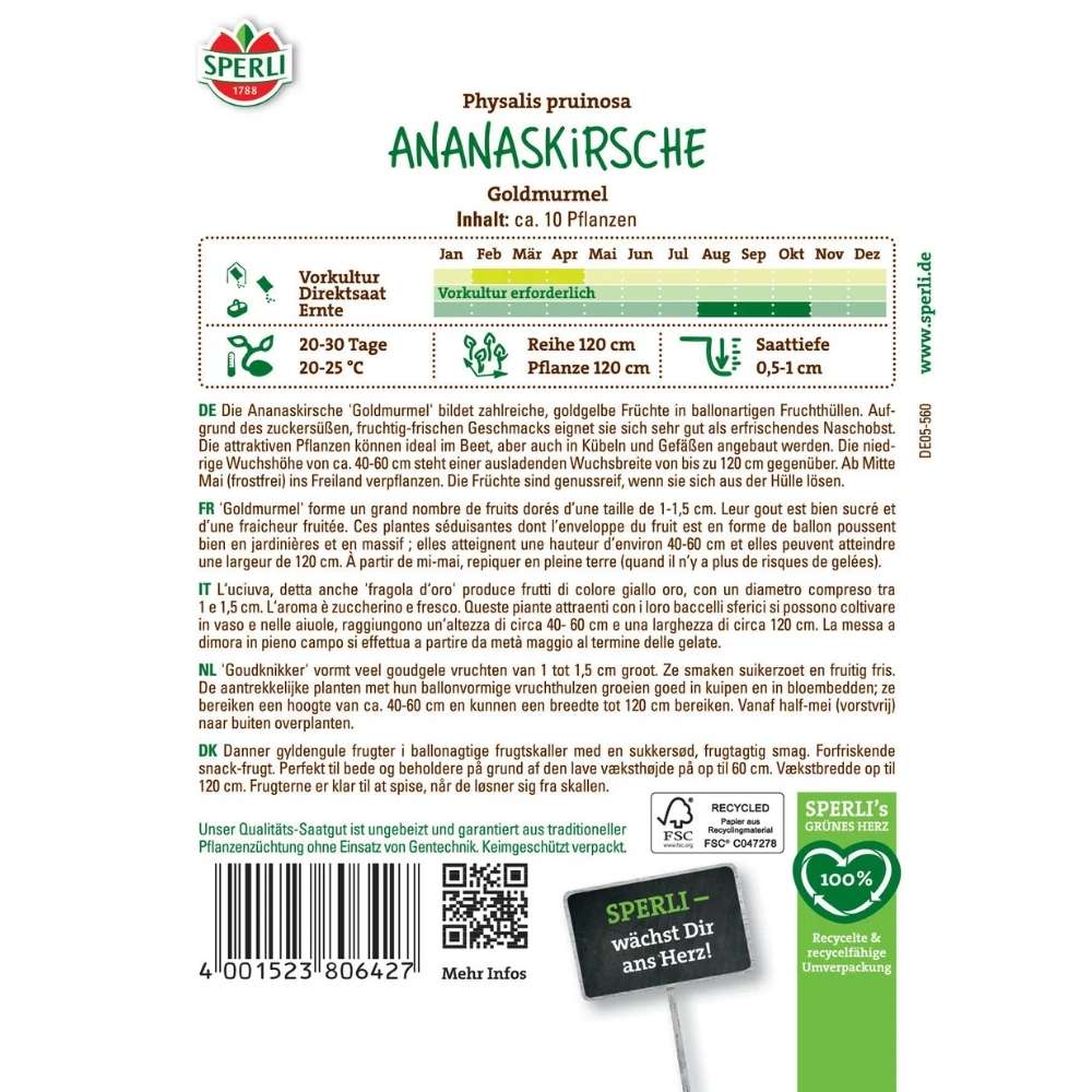 Seminte de physalis ananas Gold Marble – fructe aromate si decorative, ajunge pentru 10 Plante