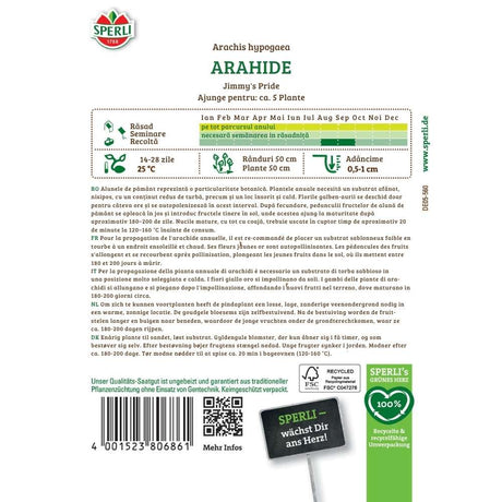 Seminte arahide Jimmy's Pride – ideale pentru gradini calde