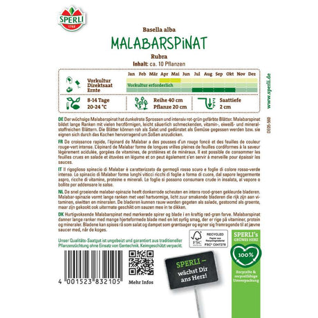 Seminte spanac malabar Rubra – planta agatatoare cu frunze comestibile