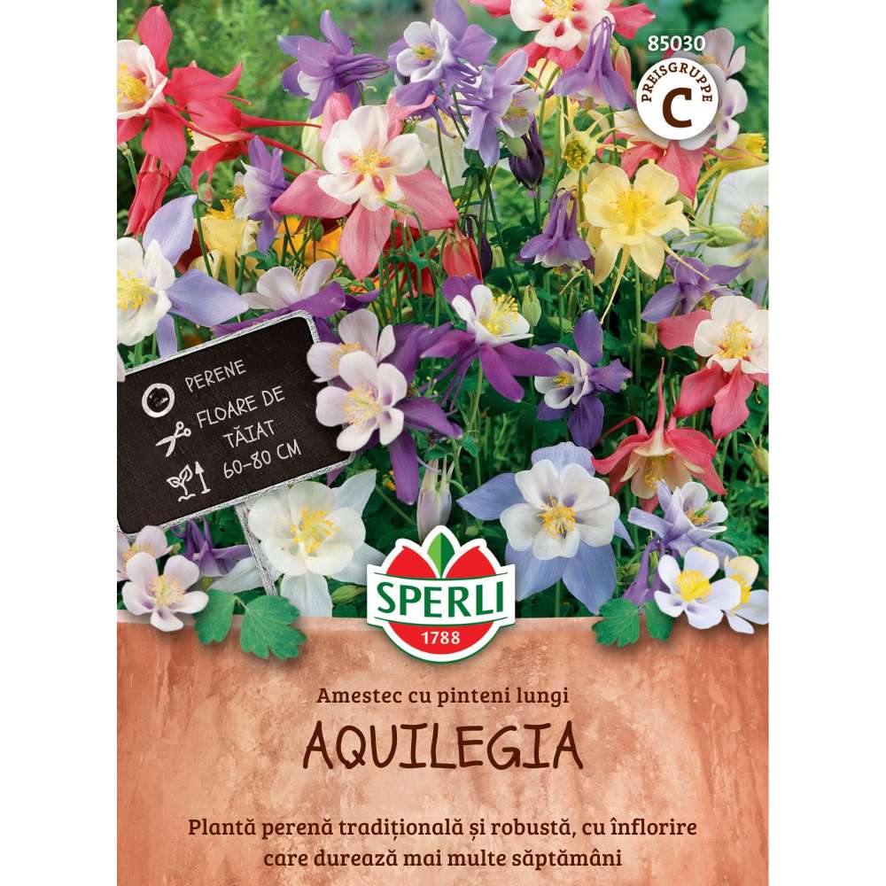 Seminte aquilegia mix – flori elegante, cu pinteni lungi