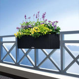 Ghiveci Auto-Irigant Lechuza Balconera Cottage 80, 12 l, efect de ratan negru, sistem de autoirigare, insert detasabil, strat de drenaj