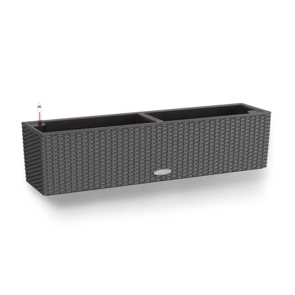 Ghiveci Auto-Irigant Lechuza Balconera Cottage 80, 12 l, efect de ratan granit, sistem de autoirigare, insert detasabil, strat de drenaj