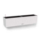 Ghiveci Auto-Irigant Lechuza Balconera Cottage 80, 12 l, efect de ratan alb, sistem de autoirigare, insert detasabil, strat de drenaj
