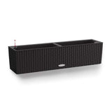 Ghiveci Auto-Irigant Lechuza Balconera Cottage 80, 12 l, efect de ratan negru, sistem de autoirigare, insert detasabil, strat de drenaj