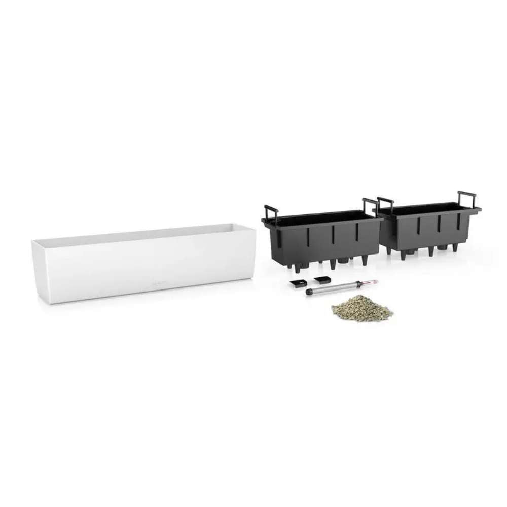 Ghiveci Auto-Irigant Lechuza Balconera Color 80, 12 l, negru mat, sistem de autoirigare, insert detasabil, strat de drenaj
