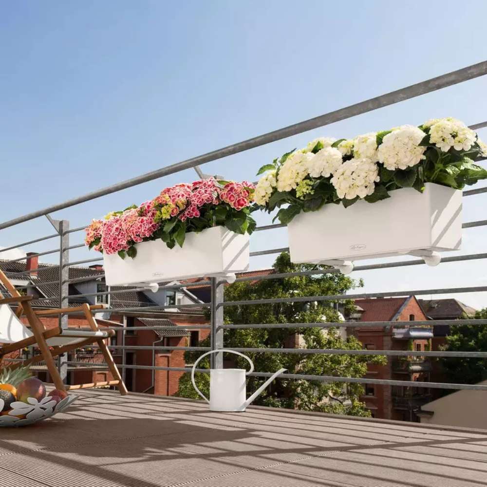 Ghiveci Auto-Irigant Lechuza Balconera Color 80, 12 l, negru mat, sistem de autoirigare, insert detasabil, strat de drenaj