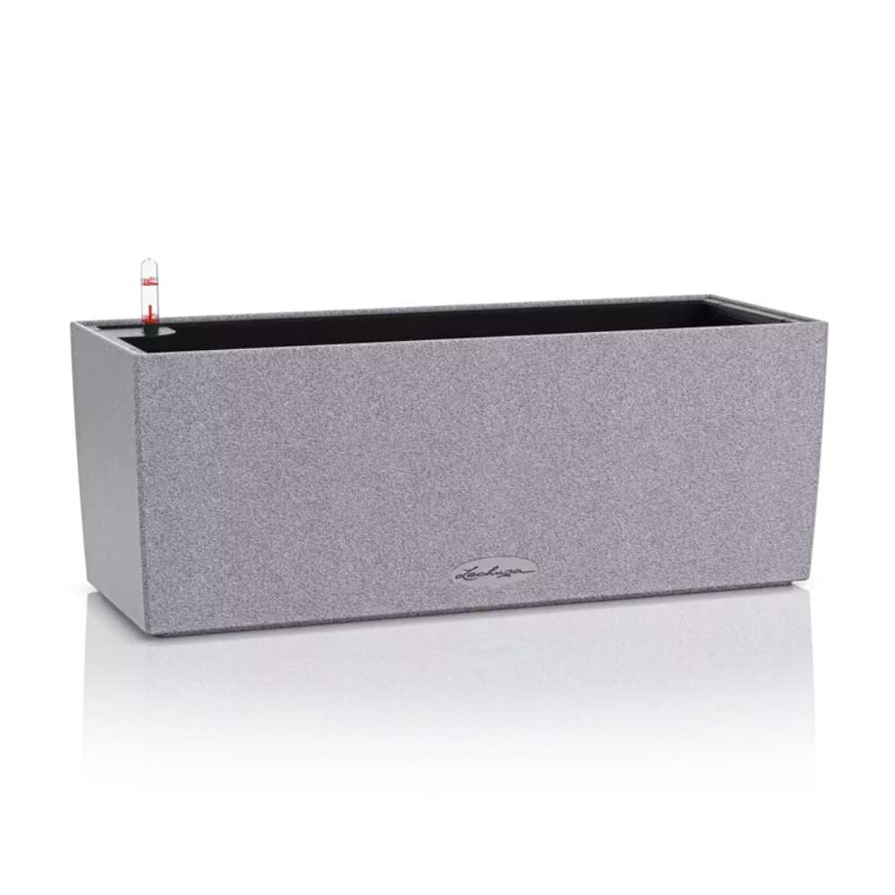 Ghiveci Auto-Irigant Lechuza Balconera Stone 50, 8 l, efect de piatra gri, sistem de autoirigare, insert detasabil, strat de drenaj