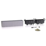 Ghiveci Auto-Irigant Lechuza Balconera Stone 80, 12 l, cu efect de piatra gri, sistem de autoirigare, insert detasabil, strat de drenaj