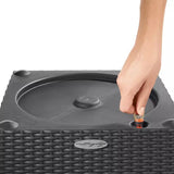 Ghiveci Auto-Irigant Lechuza Cube Cottage 30, 12 l, efect de ratan negru, pentru plante cu ghiveci, sistem de autoirigare, insert detasabil, strat de drenaj