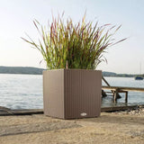 Ghiveci Auto-Irigant Lechuza Cube Cottage 40, 31 l, efect de ratan bej, pentru plante cu ghiveci, sistem de autoirigare, insert detasabil, strat de drenaj