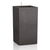 Ghiveci Auto-Irigant Lechuza Canto Stone High 30, 12 l, efect piatra neagra, sistem de autoirigare, insert detasabil, strat de drenaj