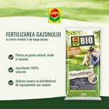 Ingrasamant Organic Granule Fine pentru Gazon, 3 kg pentru 75 mp, cu Efect Natural Instant si de Lunga Durata, COMPO