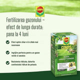 Ingrasamant gazon COMPO cu efect indelungat Perfect, NPK 22-3-10, 3 kg pentru 120 mp