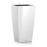 Ghiveci Auto-Irigant Lechuza Cubico Premium 30, 14 l, alb lucios, sistem de autoirigare, insert detasabil, strat de drenaj