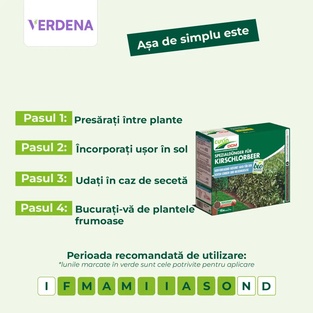 Ingrasamant Special pentru Laur Englezesc, 1.5 kg, Efect de Lunga Durata, CUXIN DCM