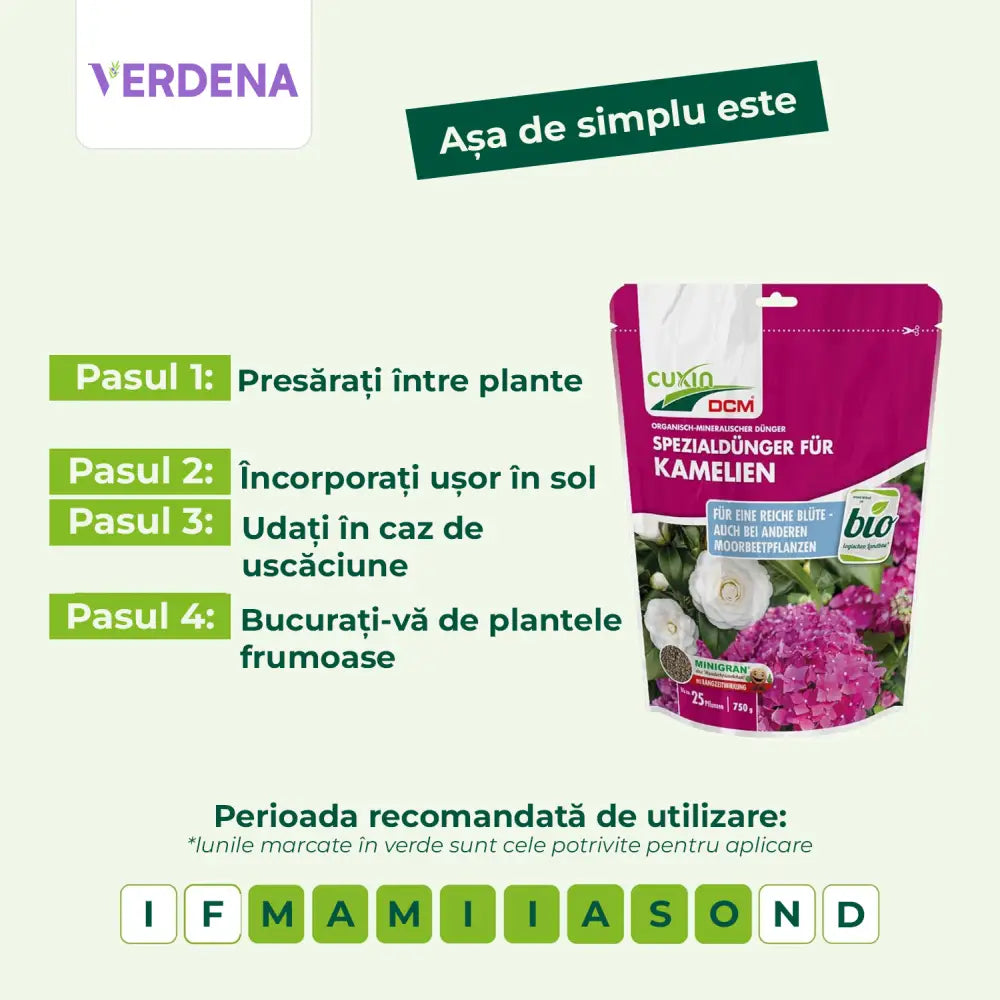 Ingrasamant Delicat pentru Camelii, Trandafiri Japonezi, 750 g, CUXIN DCM