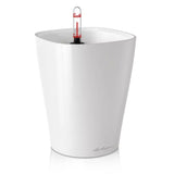 Ghiveci Auto-Irigant Lechuza Deltini 1,2 l, alb lucios, sistem de autoirigare, insert detasabil, strat de drenaj
