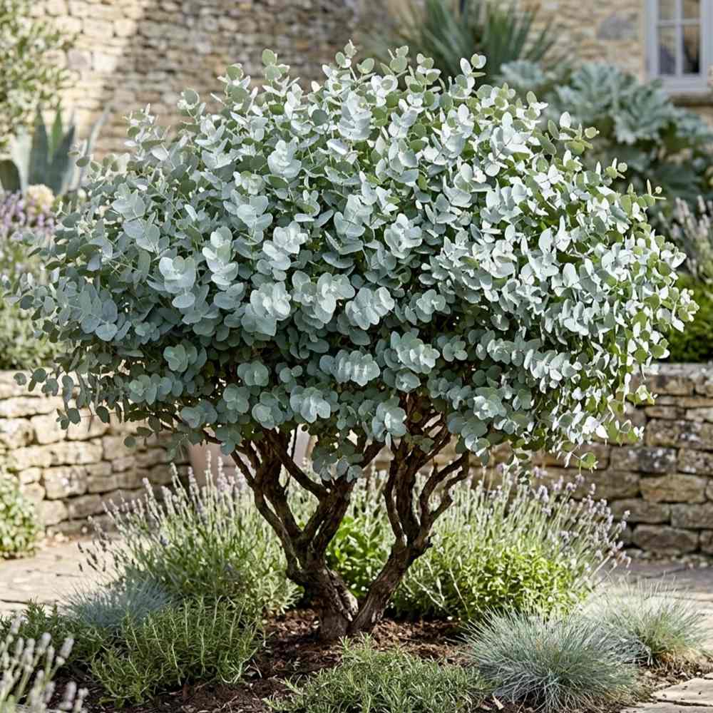 Eucalyptus cinerea Silver Dollar, frunze argintiu vesnic verde, parfumat si crestere rapida