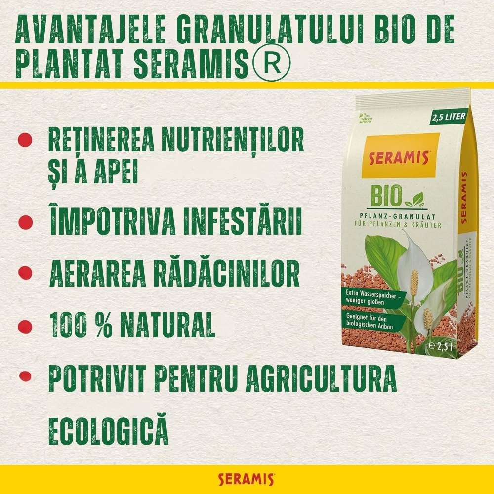 Granule Organice Seramis pentru Plante si Ierburi Aromatice 6 L Argila pentru Ghivece