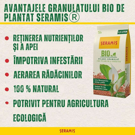 Granule Organice Seramis pentru Plante si Ierburi Aromatice 2.5L Argila pentru Ghivece