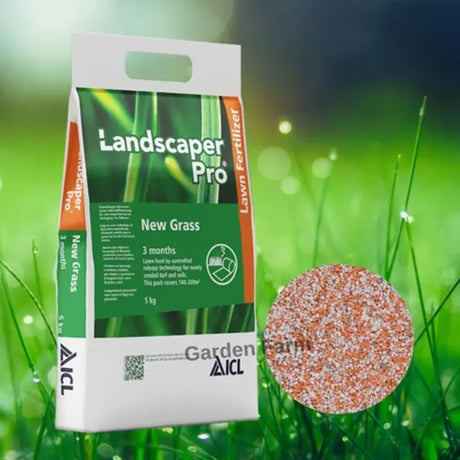 Ingrasamant gazon profesional Landscaper Pro New Grass 5 kg, fertilizare controlata pentru gazon nou si suprainsamantare, pentru 200 mp