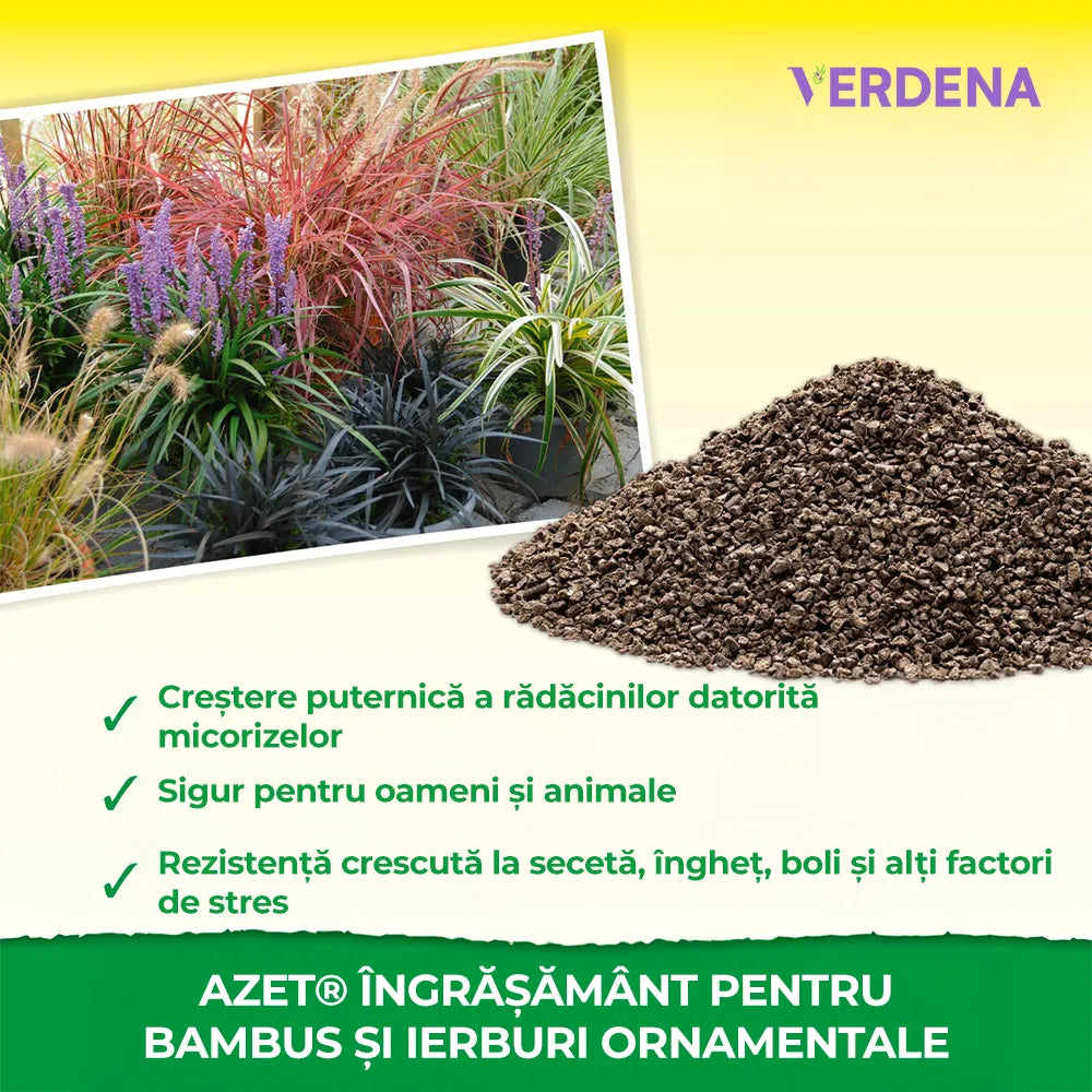 Ingrasamant Azet pentru Bambus si Ierburi Ornamentale, 1.75 kg, Nutritie de Lunga Durata, Neudorff