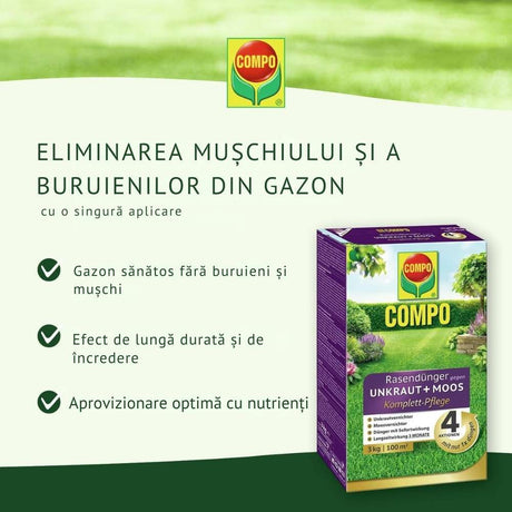 Ingrasamant COMPO pentru Gazon contra Muschi si Buruieni 6 kg - pentru 200 mp