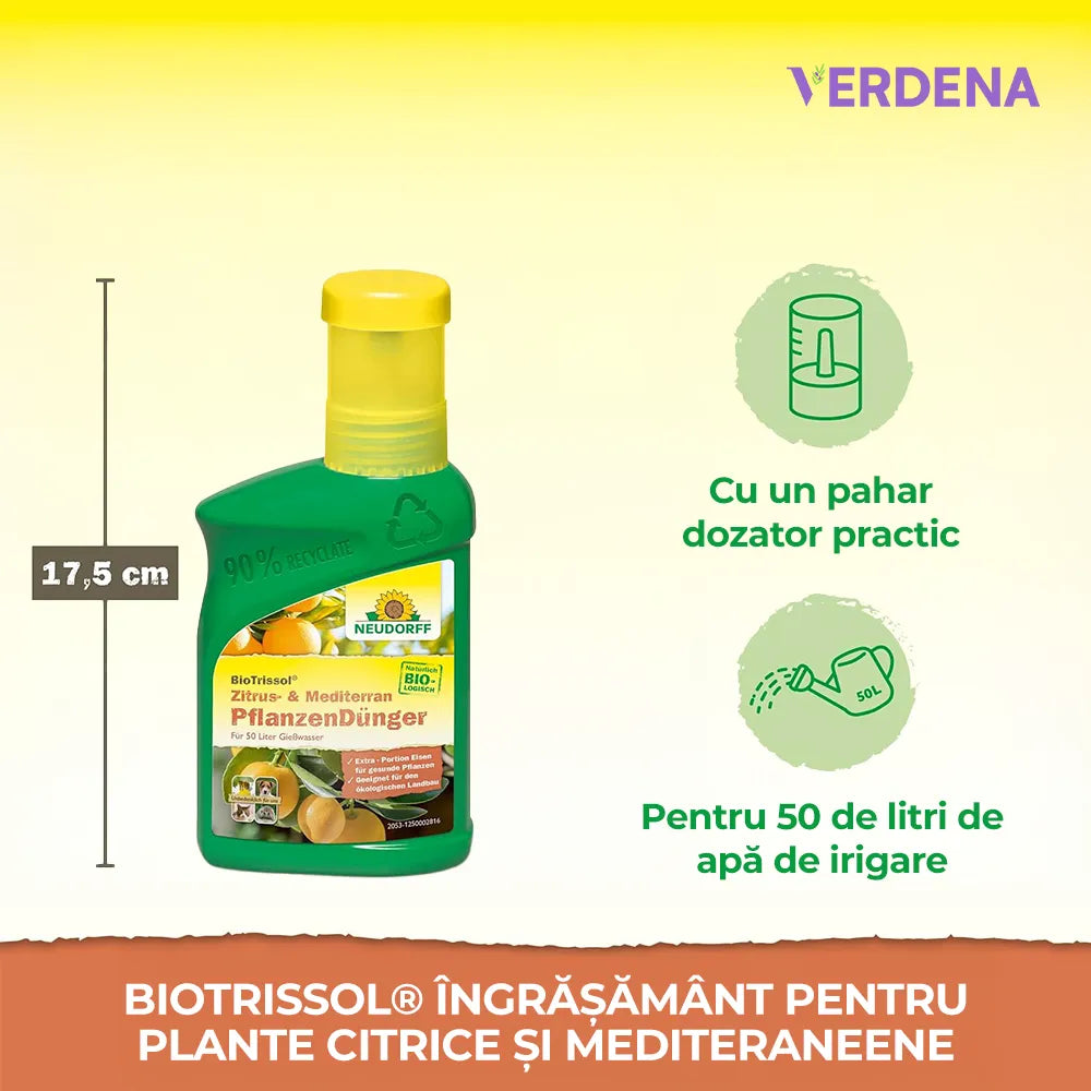Ingrasamant Lichid pentru Plante Citrice si Mediteraneene, 250 ml, Nutritie Optima, Neudorff