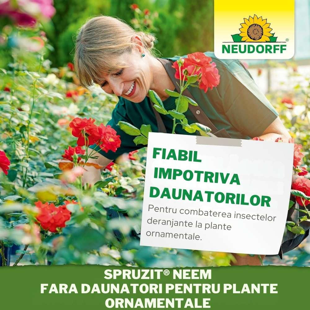 Insecticid Natural Universal Spray Neudorff Neem 450ml, pentru plante ornamentale, impotriva afidelor, tripsilor si omizilor, sigur pentru albine