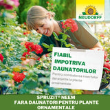 Insecticid Natural Universal Spray Neudorff Neem 450ml, pentru plante ornamentale, impotriva afidelor, tripsilor si omizilor, sigur pentru albine