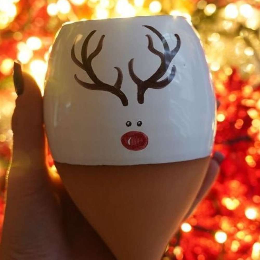 Vas de auto-udare plante  "Ren" LUTOYA, decorativ, ceramic, lut, natural, 350 ml