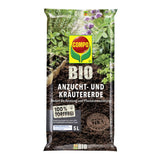 Pamant COMPO BIO organic pentru semanat si plante aromatice, fara turba, substrat pentru rasaduri si butasi, 5l