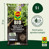Pamant COMPO BIO organic pentru semanat si plante aromatice, fara turba, substrat pentru rasaduri si butasi, 5l