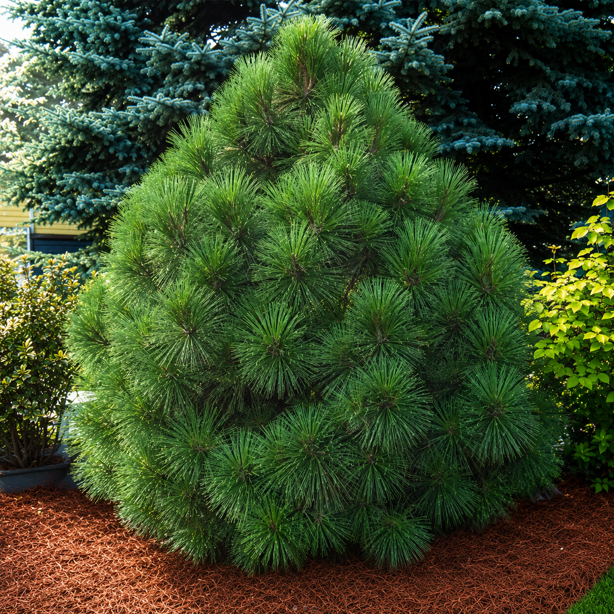 Pin Piramidal jeffreyi Joppi, conifer decorativ compact, vesnic verde, pentru gradina